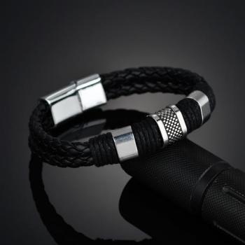 Bracelet en cuir pour homme, style rétro, fait main, bijou pour petit ami