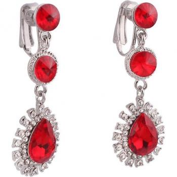 Pendientes de strass en forma de gota, aretes sin perforaciones para mujer, 12 colores disponibles