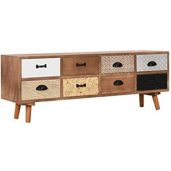 Meuble TV avec 8 tiroirs 120 x 30 x 40 cm Bois de pin massif
