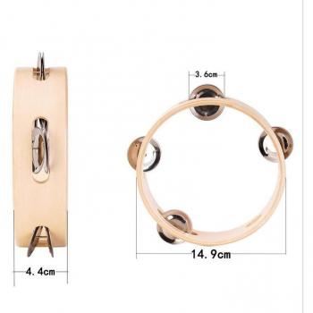 Tamburin aus Holz mit Jingle-Glocken 6 Zoll Durchmesser