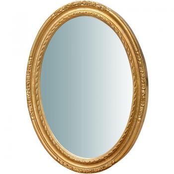 Miroir décoratif en bois avec finition dorée