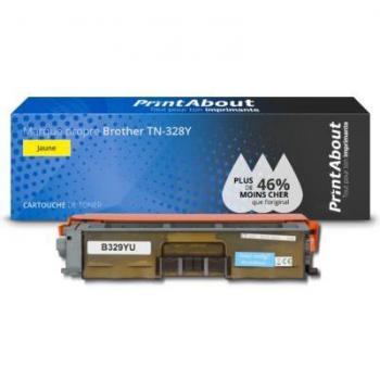 PrintAbout Toner TN-328Y Geel Geschikt voor Brother Extra Hoge Capaciteit