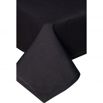 Homescapes Black Cotton Tablecloth 140 x 180 cm