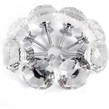 GlossyClear 8‑Set 40 mm Door Handles – Glass Cupboard Accessories