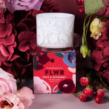 The Aromatherapy Company's FLWR Candle with Rose and Dewberry Scent, 100g