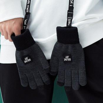 CARTELO Men's Winter Split Finger Gloves with Plus Velvet for Outdoor Use