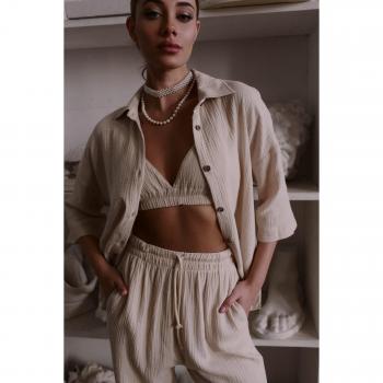 Dark Beige Muslin Reyna M Trio (Bohemai)