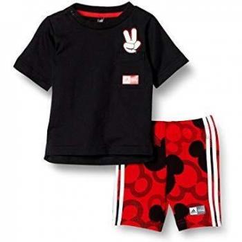 Adidas GM6939 Inf DY MM Sum 2 Outfit Sportivo per Bambini 0-24 Meno 3-6M Colore Nero/Bianco e Rosso Vivace