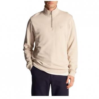 Pull Lyle Scott Écru avec Zip Tonal