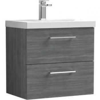 Nuie Arno Anthracite Woodgrain Wall Hung Vanity Unit & Basin