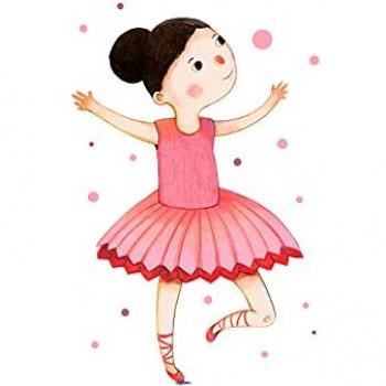 K&L Wall Art Wandtattoo Tanzende Ballerina Rosa Rot Wandtattoo 80x123cm Klebebild Kinderzimmer Loske, Wandbild selbstklebend, entfernbar