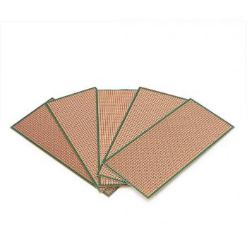 Veroboard 6.5 × 14.5 cm, 5 piezas, sin cortar