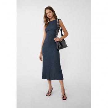 Navy Cut-out Midi Dress Size M from Stradivarius