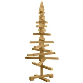 Arbre de Noël en bois de pin 90 cm marron