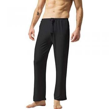 FlexFit Men's Loose-Cut Cotton Workout Trousers – Black