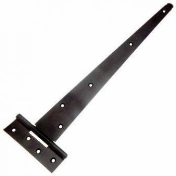 Weather Resistant Gate Shed Door Tee T Hinge Pair in Matte Black Finish