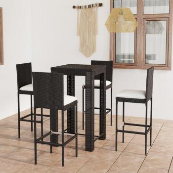 Pack Bar à Coussins VidaXL 5x – Noir Résine