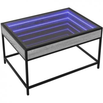 Mesa de centro Infinity LED gris Sonoma 70x50x41 cm