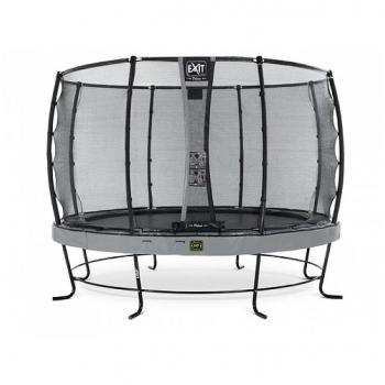 EXIT Elegant Premium 14ft – Trampolin mit Netz – Grauer Rahmen