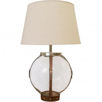 Lámpara Mesa Crystal Leather Oval 33x16x50 – Sin Pantalla Incluida