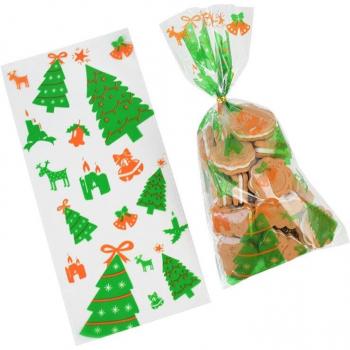 Sachets de bonbons Noël 27x13cm, 50 pièces