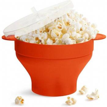 Silikon‑Snack‑Tonne mit Deckel – Popcorn‑Zubehör