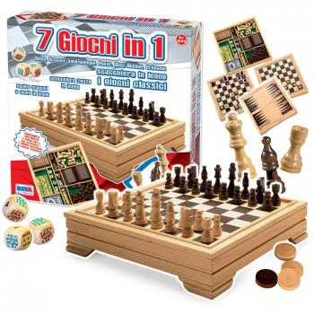 RS Toys Schach-Dame Kombi Set – 7 Spiele auf einem Brett