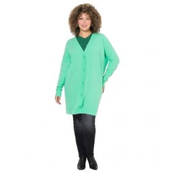 Strickjacke für Damen in großen Größen, türkis, Größe 58/60, Ulla Popken