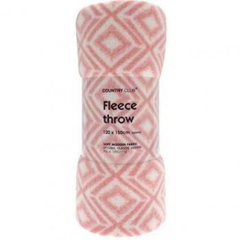 Fleece Throw with Tribal Pink Pattern – Country Club Style