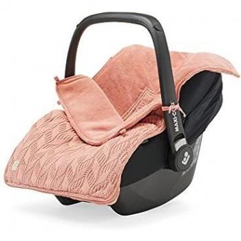 Jollein 025‑811‑66037 Baby Sitzfußmuff – Spring Knit Rosewood, Wolf Print in Deutsch