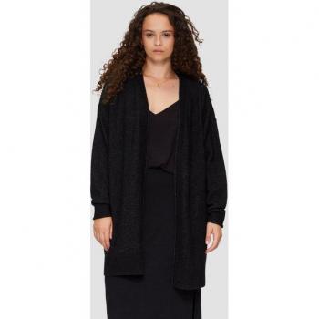 Bequeme Strickjacke mit Rippblende