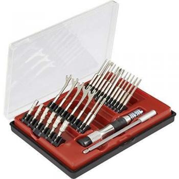 27-Piece Bit Set with Various Head Types: Slot, Phillips, Star, Hex