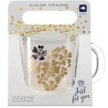 Leonardo Glas-Tasse mit goldenem Herz, 400 ml