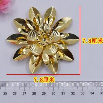 Gold Ornament 3D Blume Applikation Silber Schmuck Zubehör 10 Stücke/7,8 cm