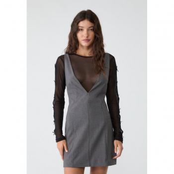 Mittelgroßes Stradivarius Kurzkleid Grau, V‑Form