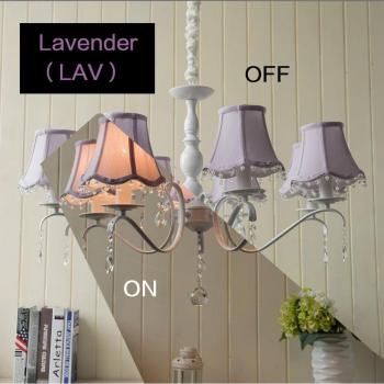 Abat-jour en tissu solide E14 avec pendentif en dentelle de perles de cristal, lavable, rose