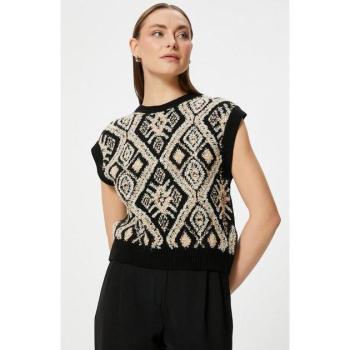 Jacquard-Rundhals-Sweater von Koton für Damen, Rosa M