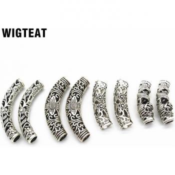 Kit de dreadlocks argentées – deux parties, anneaux tubes 5.5-7 mm, bijoux intérieurs