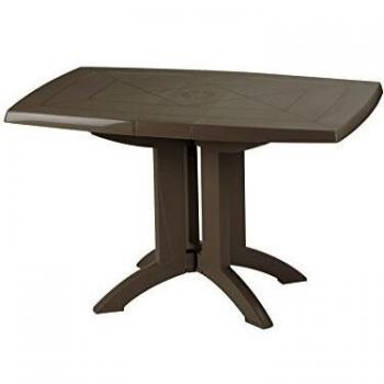 Tavolo GROSVEGA in PVC grigio, dimensioni 118x77x72