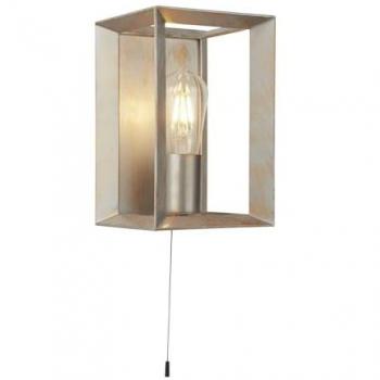 Lustre Carré 23,5 cm Interrupteur Argenté Shabby Chic