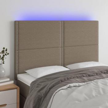 Vidaxl Tête de lit LED taupe, 144×5×128 cm, tissu