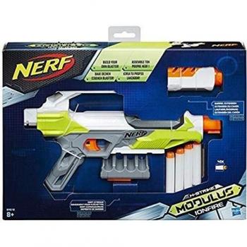 HASBRO B4618EU5 Nerf N‑Strike Modulus Ion‑Fire, mit austauschbarem Lauf, 6‑Stufen‑Reg