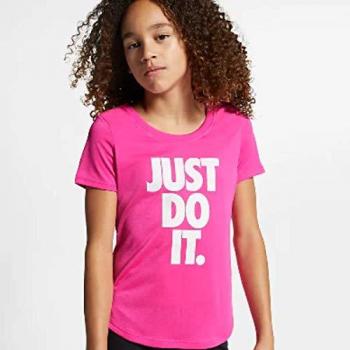 Nike G NK Dry Tee Leg Scoop JDI T-Shirt Fille, Rose (Laser Fuchsia), XL