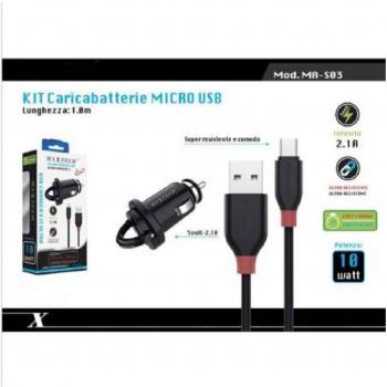 Cargador de Coche Maxtech MA-S03 con Cable Micro USB 1mt