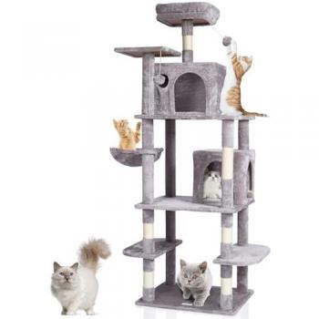 Vevor Multi-Level Indoor Cat Furniture with 2 Condos and Jumping Platforms