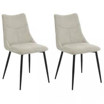 ByLIVING Stuhl Carlo 2er-Set, Küchenstuhl, Metallgestell schwarz, Webstoffbezug