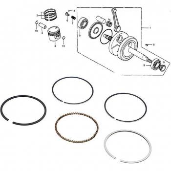 Kit de 5 pièces de bagues de piston pour Honda XR100 XL100S CM CMX CM250C/CD Rebel