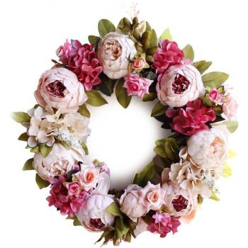 Round Peony Door Wreath