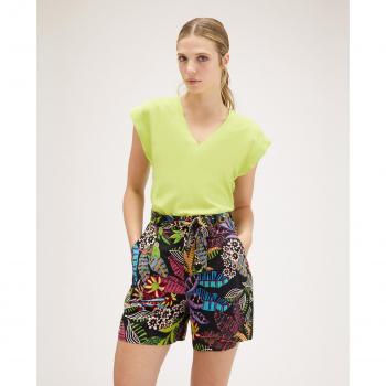 Blusa de mujer de alta calidad con escote en pico, de viscosa