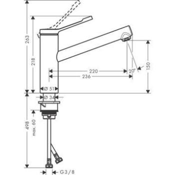Køkkenarmatur Hansgrohe Zesis Lean M34 1‑jet nero